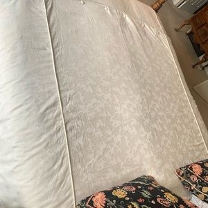 Cal King Damask Duvet Cover Cream Button Charter Club